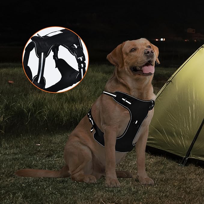 Amazon Basics No-Pull Dog Harness, Adjustable Front Clip, Escape Proof Tactical Vest, Small, Black