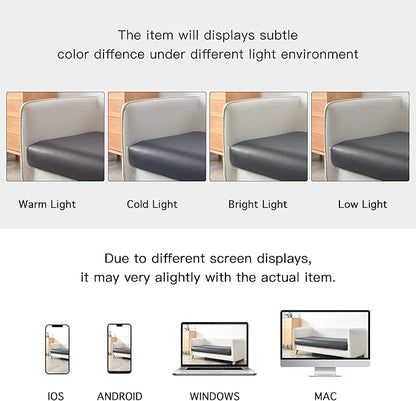 Yates Home PU Leather Couch Sofa Cushion Slipcover Water-Proof Elastic Chair RV Seat Covers Loveseat Sofa Furniture Protector Slip Cover for Settee Seater Replacement Living Room（2 Pieces, Gray）