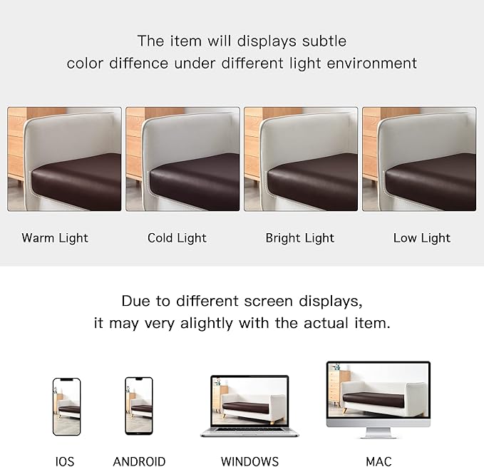 Yates Home Couch Covers for Sectional Sofa L Shape PU Leather Cushion Slipcover Water-Proof Elastic Chaise Seat Cover Protector Slip Cover for Settee Seater Replacement in Living Room（XXL, Chocolate