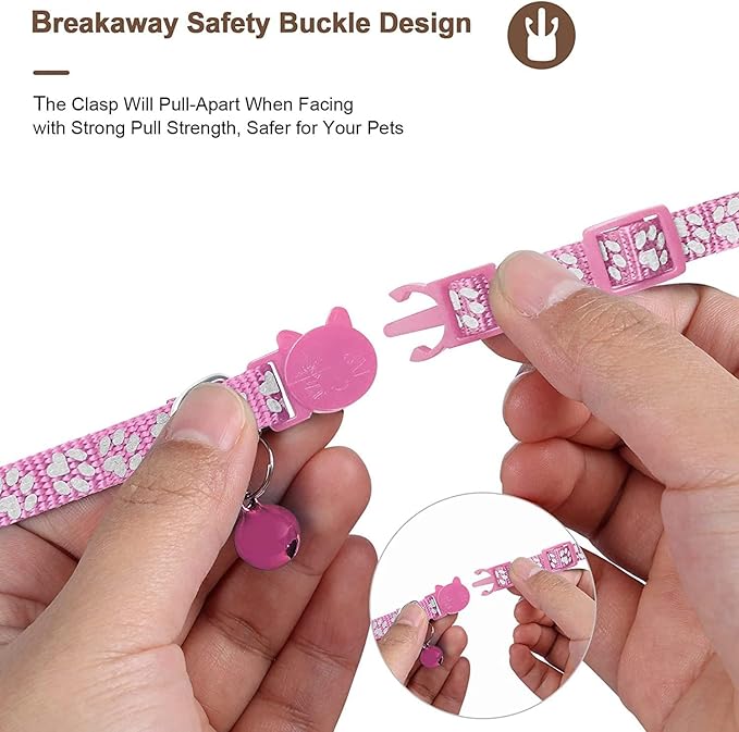 GPS Tracker for Cats, Mini GPS Pet Tracker with Collar, IPX8 Waterproof Cat Trackers Collar,No Monthly Fee,Work with Apple Find My(iOS Only),Smart Trackers for Pets(Pink)