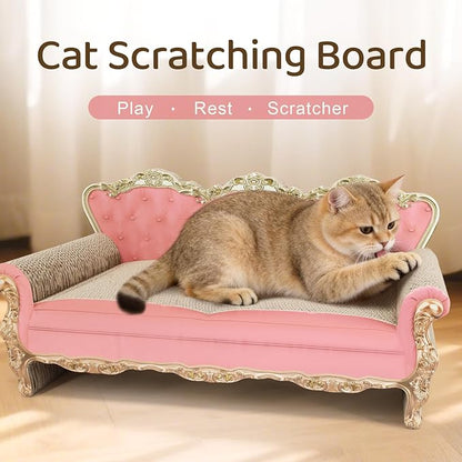 SONGWAY Cardboard Cat Scratcher Bed - Couch Shaped Cat Scratching Board, Cute Lounge Bed Scratching Pad for Indoor Cats Resting Playing