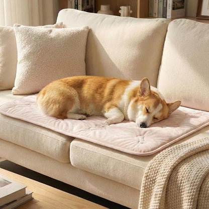 Self Cooling Mat for Dogs & Cats, 35x23 Soft Breathable Cold Crate Pad for Pet, Portable Washable Kennel Bed for Outdoor Summer with Non-Slip Bottom and Chill Cool Fiber, Blush Pink