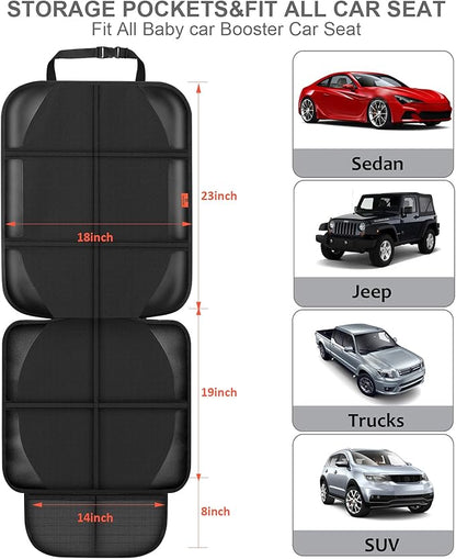 XHYANG Car Seat Protector,Auto Car Seat Protectors Baby Carseat Waterproof Durable 600D Fabric for Child Baby Car Seat Mat Vehicle Pet Cover 2 Storage Pockets (1 Pack)