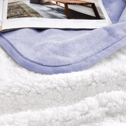 Waterproof Blanket for Bed Couch Sofa, Soft Liquid Pee Proof Pet Blanket for Dog Puppy Cat, Reversible Sherpa Fleece Furniture Protector (Lilac, 50x60 inches)