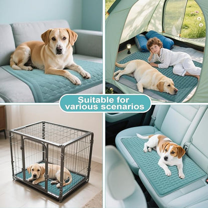 GOLOPET Large Dog Cooling Mat 45x23 in,Ice Breathable Fabric, Solid Silicone Honeycomb Heat Dissipation Structure, Long-Lasting Coolness Cooling Mat for Dogs(Q-Max>0.5) Washable& Non-Toxic