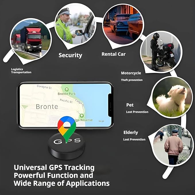 Mini GPS Tracker for Vehicles | No Subscription Required | Magnetic Real-Time Locator for Car, Kids, and Pets （Apple Only ）
