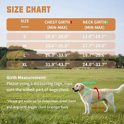 AUROTH Dog Harness and Leash Set, Soft Padded Service Vest Harness with 5.25FT Dog Leash, Easy On Pet Vest, Adjustable Reflective No Pull Dog Harnes Medium Sized, Easy Walking and Training