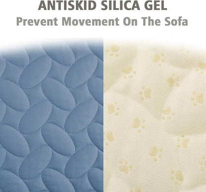 Ameritex Waterproof Pet Bed Cover Anti-Slip Dog Bed Blanket for Sofa and Furniture Waterproof New Pattern Design (Lightblue, 30x80 Inch (Pack of 1))