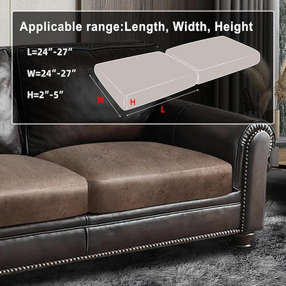 ANARACHON Leather Look Couch Cushion Covers Sofa Seat Slipcovers Sets Couches Furniture Protector for Sectional Armchair Loveseat Pets Kids Stretch Spandex Fabric (2 Cushion Loveseat, Light Brown)