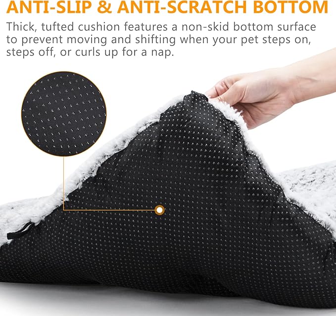 Dog Bed Kennel Pad Washable Anti-Slip Crate Mat for Medium Dogs and Cats (30-inch)