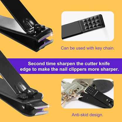 Manicure Set 8 in 1 Nail Clipper Set,RedFlow Nail Clippers,Fingernail & Toenail Clippers,Manicure Tools,Pedicure Tools,Suitable for Travel Manicure Kit (Black)
