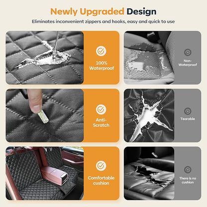 Dog Car Seat Cover for Back Seat,New Upgraded Thickened Dog Car Seat Cover,Waterproof and Wear-Resistant Bench Back Seat Cover with Non-Slip Pad,Universal Size Fits Cars, Trucks, SUVs