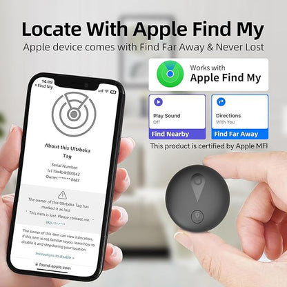 Undetectable GPS Tracker for Vehicles - Real-Time Tracking, No Monthly Fee/No SIM Card, Works with iOS Find My | Mini Hidden Magnetic GPS Locator, Ultra-Slim, IP68 Waterproof, 12-Month Working Time