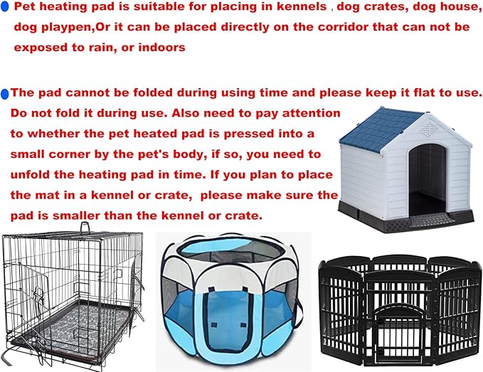 Pet Heating Pad for Small Dogs & Cats - Electric Heated Bed with Timer, Chew Proof, Easy Clean, Round - D16 inch