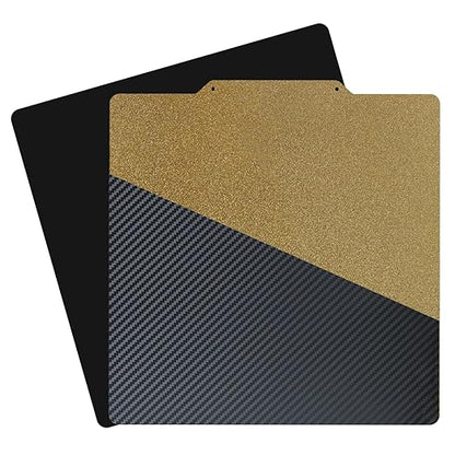 Textured PEI & Smooth PET (Carbon Fiber Pattern) Build Plate Flexible Heated Bed Compatible with Ender 3 Neptune 3 4