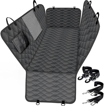 Lassie Truck Car Seat Covers, Waterproof Dog Hammock with 2 Seat Belts and Storage Bags, Protectors for F150 F250 Ram 1500 2500 Silverado Sierra Tundra