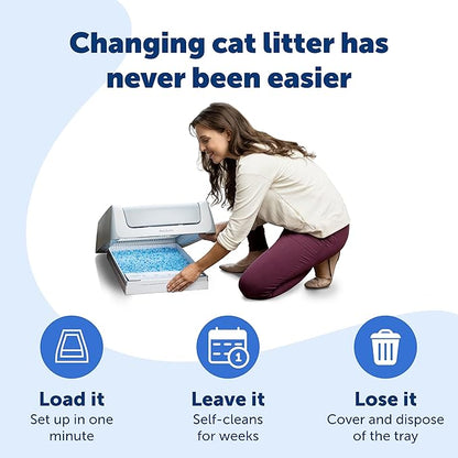 PetSafe ScoopFree Disposable Crystal Cat Litter Tray - Easy Cleaning Box - Refill Tray for Automatic Litter Box - Fresh Scent - 4.3 lb Bags - 3 Pack