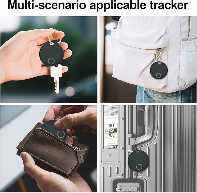 Air Tracker, Key Finder Compatible for Both iOS and Android, Bluetooth Smart Tag with Holder for Keys, Luggage, Suitcases, Pets, Dog Cat Collar, Worldwide Tracking Tag 2 Pack