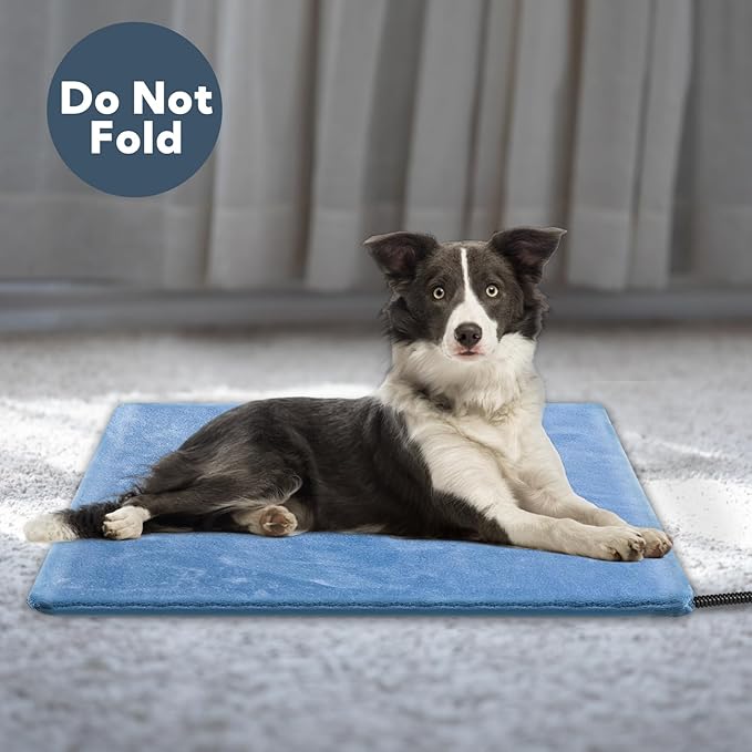 Heating Pad for Cats and Dogs Outdoor,Indoor Warming Cat Heating Pad, Waterproof，Chew Resistant Cord (Blue, 28 X 16)