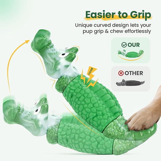 HGB Dog Toys for Aggressive Chewers, Squeaky Tough Indestructible Dog Toys for Large, Medium Breed to Keep Them Busy & Reduce Anxiety, Bacon Flavor
