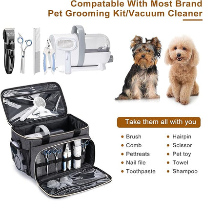 Dog Grooming Vacuum Bag, Pet Grooming Kit Bag Perfect for Dog Hair Vacuum & Grooming Tool Kit Accessories- Grey