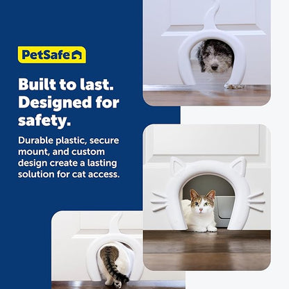 PetSafe Cat Corridor Interior Pet Door - Room-to-Room Access - Dog-Proof Litter Box Entry - Feline-Shaped Pet Frame - for Privacy - Easy Install Kit - for Cats Up to 20 Lb