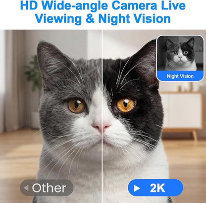 Pet Robot Camera,Movable Robot Pet Cam Indoor with Phone APP,Long Distance on Wheels,Home Security Robot 720P Cat Camera Night Vision,2-Way Talk WiFi Cam Pet with 2.4G