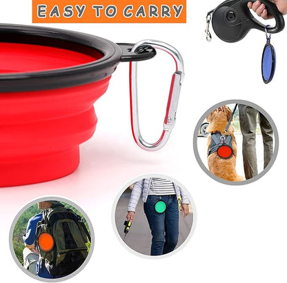 2 Pack Dog Bowl Pet Collapsible Bowls with Clasp Puppy Travel Bowl Portable Cats Water Food Dish for Walking Parking Outdoors Traveling