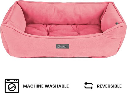 NANDOG Reversible Dog Bed from The Signature Collection– Luxury Cloud-Soft Pet Bed for Medium to Large Dogs & Cats, Premium Pet Gear, Reversible Design, Plush Comfort, Modern Style - Pink