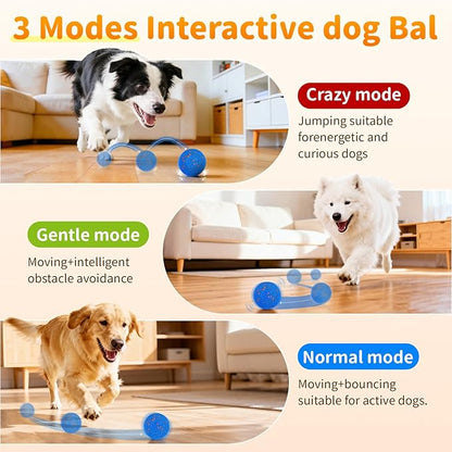 Smart Interactive Dog Toys, Interactive Dog Ball with IPX7 Waterproof, E-TPU Material, Low Noise, Automatic Moving/Bouncing/Rotating for Medium and Large Dogs Indoor & Outdoor Stimulation