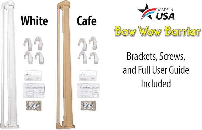Bow Wow Barrier 28” White by Smart Retract: Retractable Door Barrier for Dogs and Cats