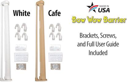Bow Wow Barrier 28” White by Smart Retract: Retractable Door Barrier for Dogs and Cats