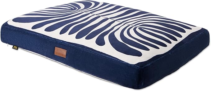 Town & Country Luxe CuddleTown Matisse Everwash® Pillow Pet Bed, Water Repellent Floor Pillow, Machine Washable Cover, Soft & Calming, Navy Blue, Large 44"x34"x4"