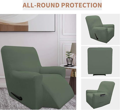 Easy-Going 100% Waterproof Recliner Cover, Dual Waterproof Couch Cover for Recliner, 1- Piece Jacquard Sofa Cover, Leakproof Sofa Slipcover for Kids, Pets, Dog and Cat (Recliner, Grayish Green)