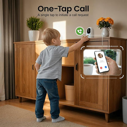 INFIYA 360 Cameras for Home Security-Indoor Camera Monitoring Baby/Nanny with 2K High Resolution & One-Tap Call, 24-7 Local Storage, Compatible with Alexa/Google Home, K7 4Pack (2.4GHz Wi-Fi Only)