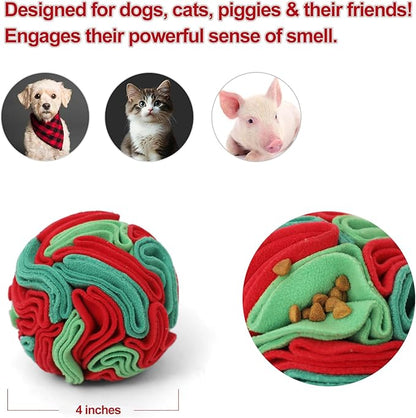 Ablechien Snuffle Ball for Dogs - Interactive Dogs Toys to Keep Them Busy, Dog Puzzle Toy, Christmas Dog Toys Gifts for Small, Medium Pet Daily Companionship, Training Reward Gift