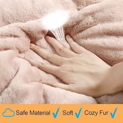 Dog Beds Crate Pad for Large Dogs Ultra Soft Dog Crate Bed Washable & Anti-Slip Kennel Pad for Dogs Cozy Sleeping Mat,Pink 42inch