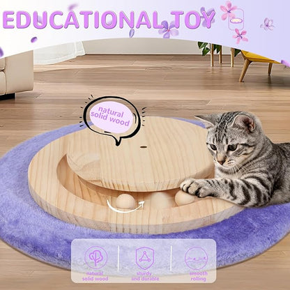 Cat Scratching Post for Indoor Large Adults,45'' Tall Vertical Cat Scratcher with 3.5Inch Diameter Sisal Post for Protect Furniture,Cute Tree with Interactive Ball Toys Self Groomer Brush for All Cats
