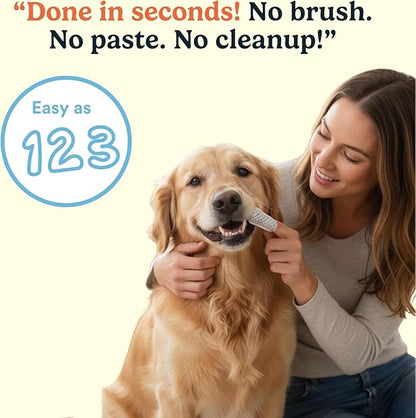 Jasper Dog Dental Wipes, Vet-Recommended Natural Cat & Dog Teeth Cleaning Wipes Dog Teeth Cleaner, Disposable Wipes Fresh Breath PlaqLift Technology Attacks Plaque and Buildup, Unscented, 60 Count