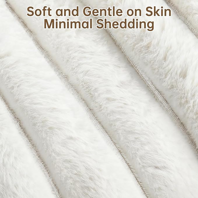 Warming Faux Rabbit Fur Pet Beds – Luxurious Donut Dog & Cat Bed, Anti-Anxiety Calming Cuddler Bed for Small Medim Dogs, Washable Round Puppy Kitten Beds, Non-Slip Bottom(31x31x8, White)