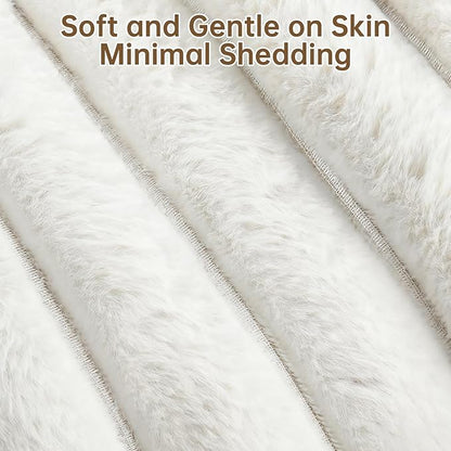 Warming Faux Rabbit Fur Pet Beds – Luxurious Donut Dog & Cat Bed, Anti-Anxiety Calming Cuddler Bed for Small Medim Dogs, Washable Round Puppy Kitten Beds, Non-Slip Bottom(31x31x8, White)