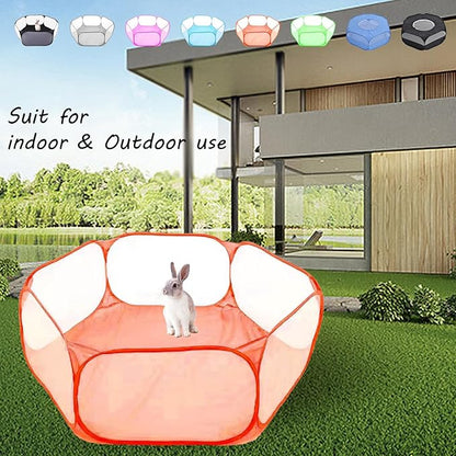 Small Animals Playpen, Portable Pop-up Open Interactive Pet Tent, Indoor Outdoor Fence for Rabbits, Guinea Pig, Hamster, Chinchillas, Kittens, Puppies