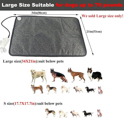 Pet Heating Pad for Dogs & Cats - Electric, Chew Proof Cord, Large Size, Easy Clean