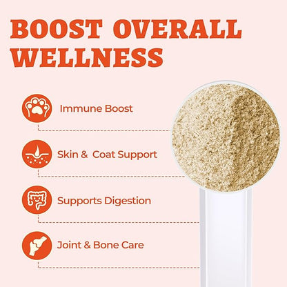 Wellix 7.02oz Vitamins Taurine Powder for Dogs&Cats, All-in-One Multivitamin with Colostrum, Itch Relief, Immune Support, Digestive Support, Chicken Flavor Pet Vitamins and Supplements