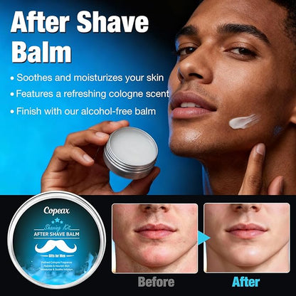 Shaving Kit for Men Sensitive Skin,Natural Cologne Shaving Cream,Balm,Bowl,Razor,Tumbler Cup,Mens Self Care &Grooming Valentines Fathers Day Birthday Gifts for Men Dad Him Boyfriend Christmas Gift Set