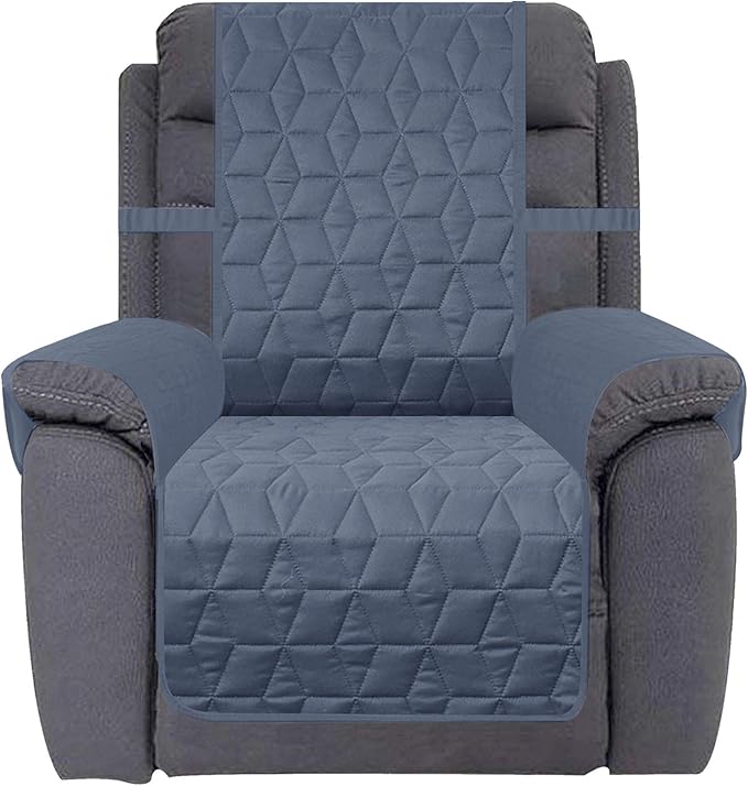 Ameritex Waterproof Nonslip Large Recliner Cover Christmas Decor Stay in Place, Dog Couch Recliner Cover Furniture Protector for Pets and Kids (Blue, 30'')