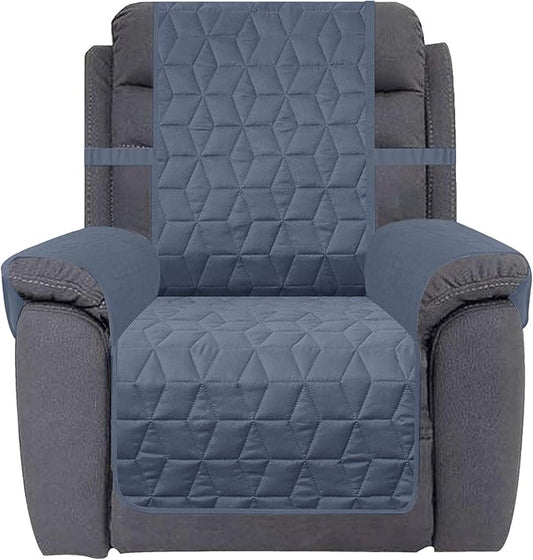 Ameritex Waterproof Nonslip Large Recliner Cover Christmas Decor Stay in Place, Dog Couch Recliner Cover Furniture Protector for Pets and Kids (Blue, 30'')