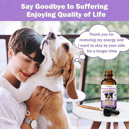 Dog Cancer Supplements - Pet Critical Guard - Defense Immune Support, Cellular Health, Antioxidants with Turkey Tail Mushroom - Natural Herbal Supplement for Well-Being Protection 2 oz (59 ml)