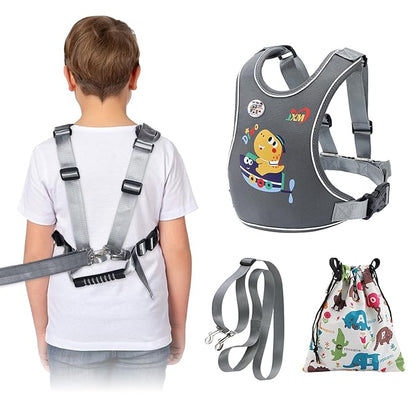 Safety Walking Harness for Kids 3-6, Anti-Elopement Vest Harness for Autism Special Needs ADHD, Reflective Leash with Grab Handle for Autistic, Active Children, Adjustable Tether for Travel and Crowds