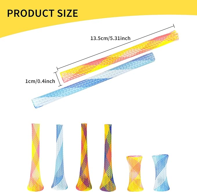 Andiker 10pcs Cat Tube Toy, 5.1inch Nylon Mesh Telescopic Folding Plastic Cat Spring Toy, Stylish Multi-Colored Cat Chew Toy, Interactive Cat Toys for Indoor Cats to Chase, Bite, and Pounce (10pcs)